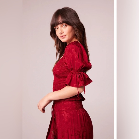 Band of the Free LEA RHUBARB SMOCKED
CROP TOP, size Large - Picture 2 of 12